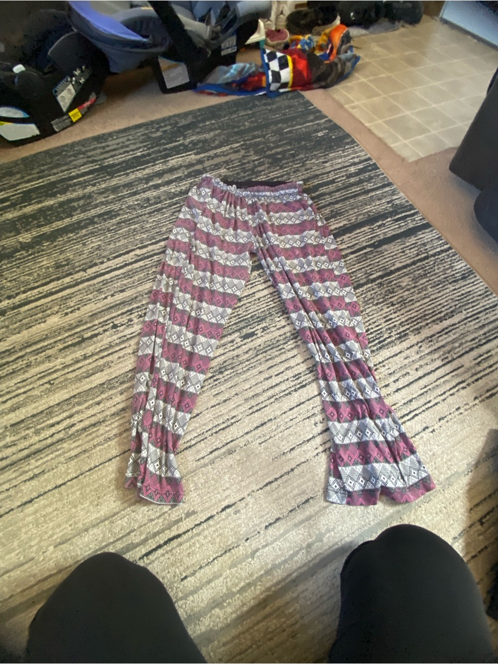 Just Love Purple and Gray Geometric Print Leggings